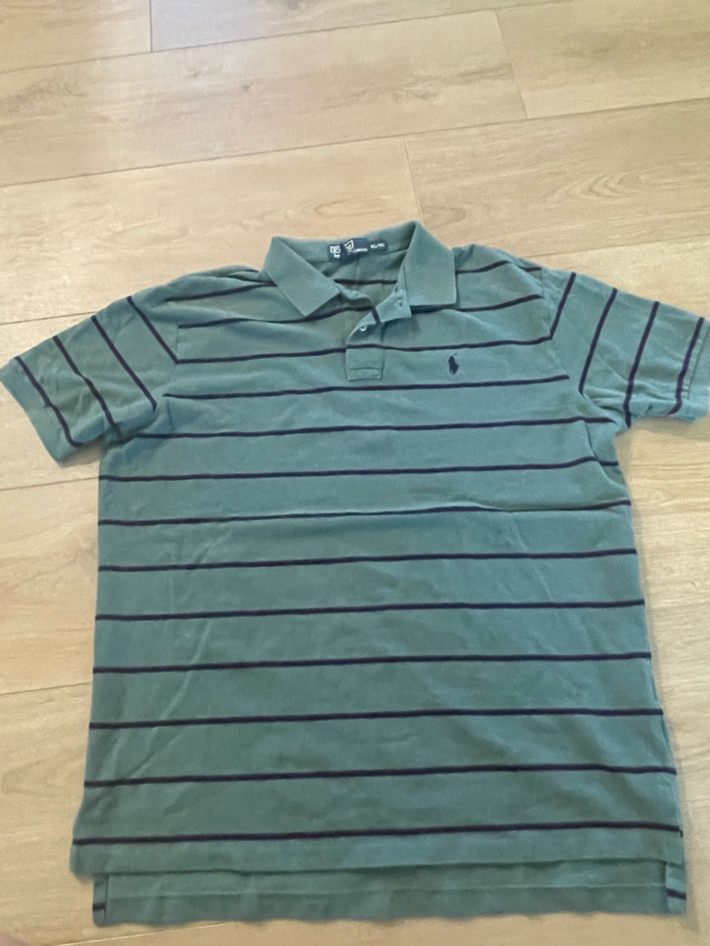 Polo by Ralph Lauren Teal Polo Shirt with Navy Stripes